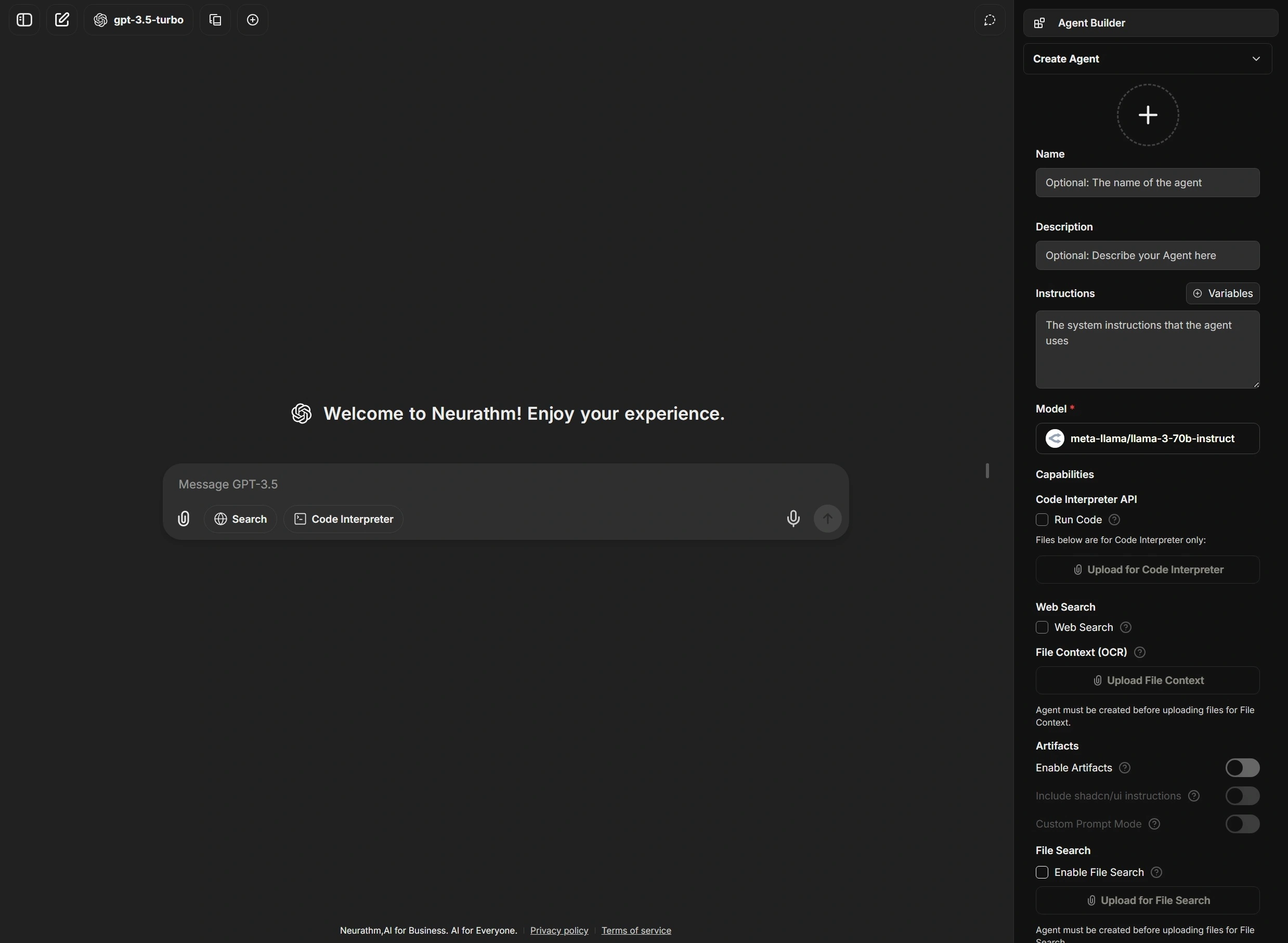 Neurathm AI Chat Interface Demo
